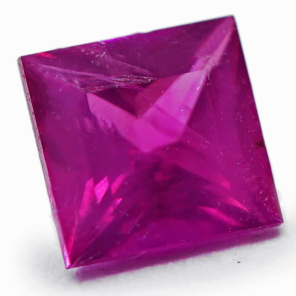 Princess cut pink ruby loose gemstone